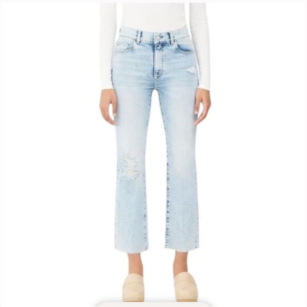 DL1961 Light Blue Distressed Ankle Jeans worn twice